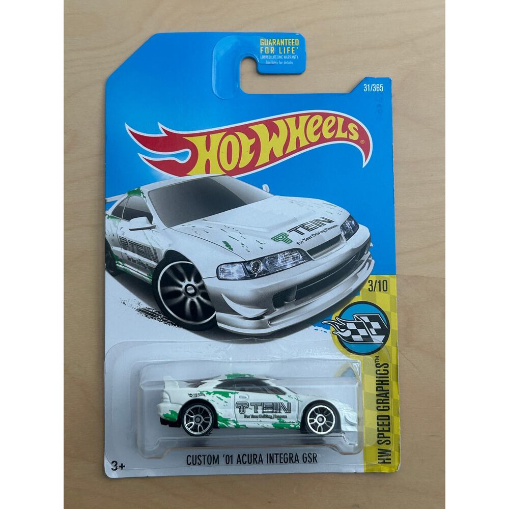 Hot Wheels Custom ’01 Acura Integra GSR TEIN HW Speed Graphics 3/10 New